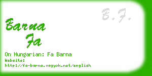 barna fa business card